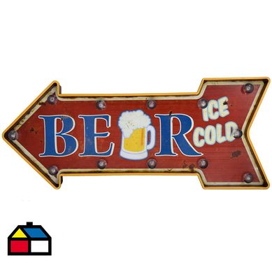 Letrero led beer flecha ice bateria 2xAA