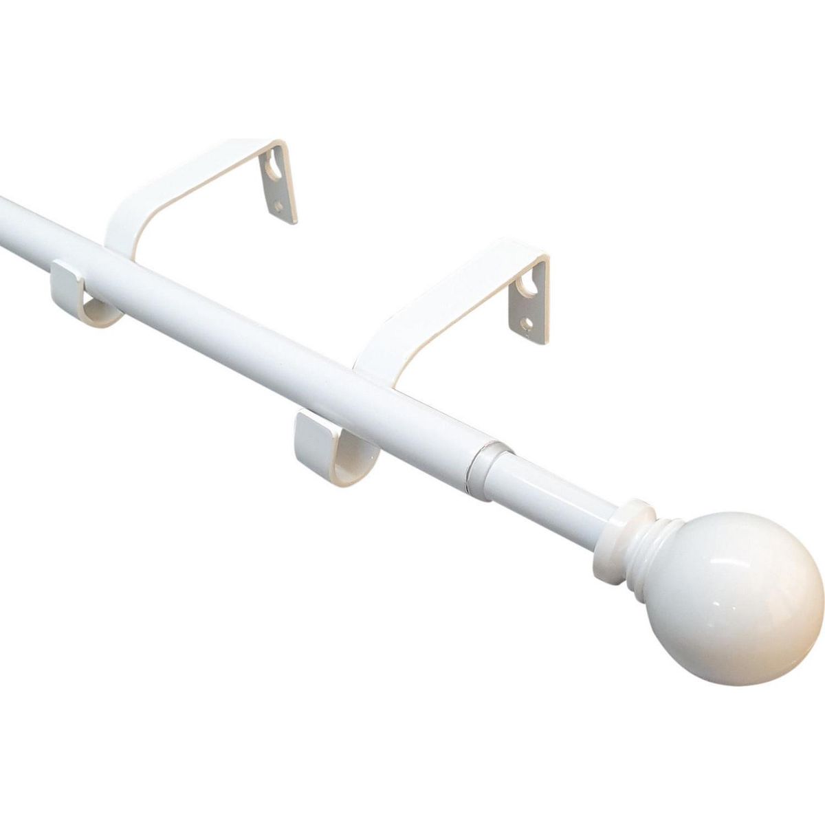 METALHSA - Set de Barra Simple 16 mm extensible 70-120 cm blanco