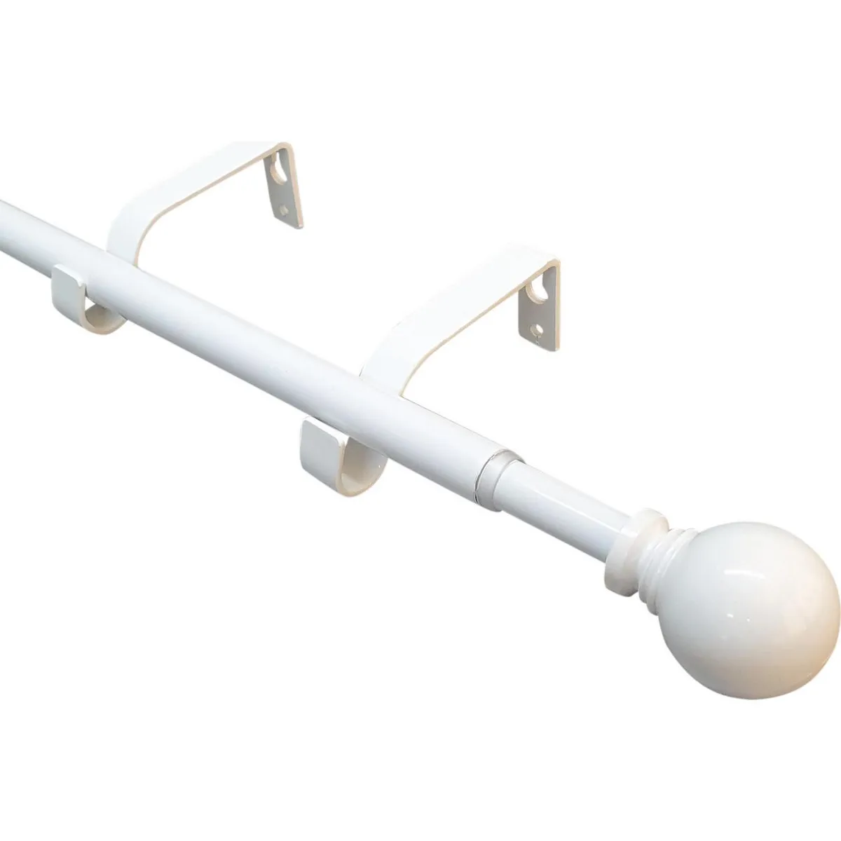 METALHSA - Set de Barra Simple 16 mm extensible 70-120 cm blanco