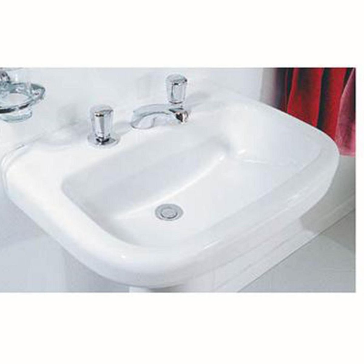 FANALOZA - Lavamanos Forma Redonda Cerámica 60x16.5x43.2 cm Blanco