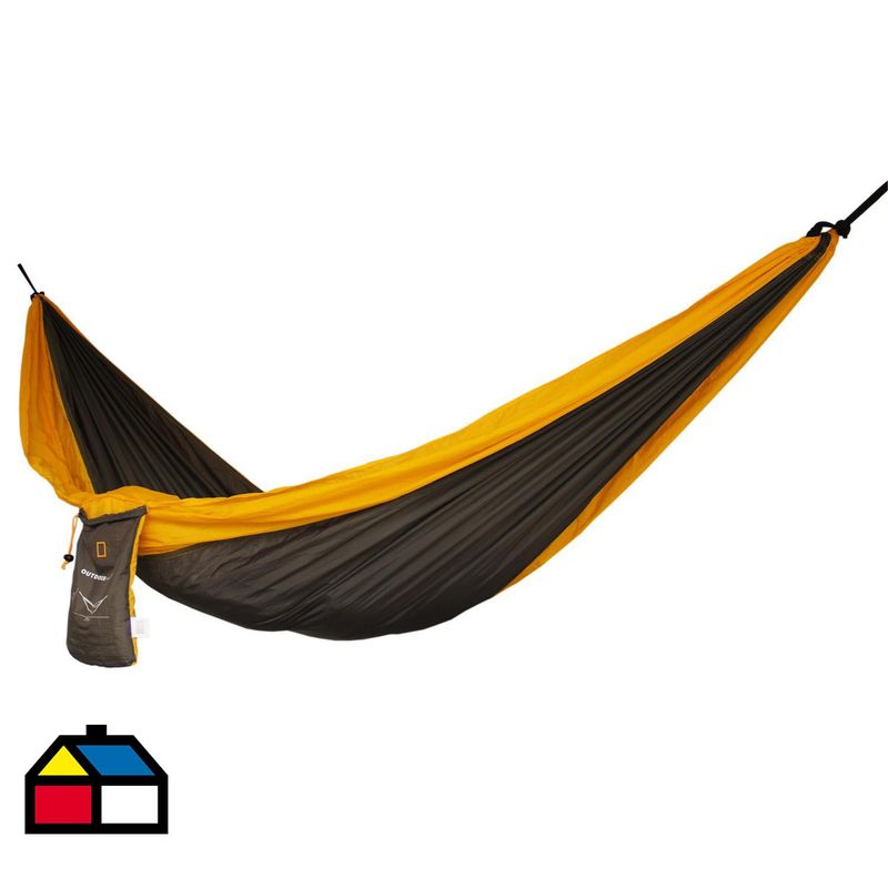 NATIONAL GEOGRAPHIC - Hamaca Capacidad 150 Kg 275x140 cm Gris/Amarillo