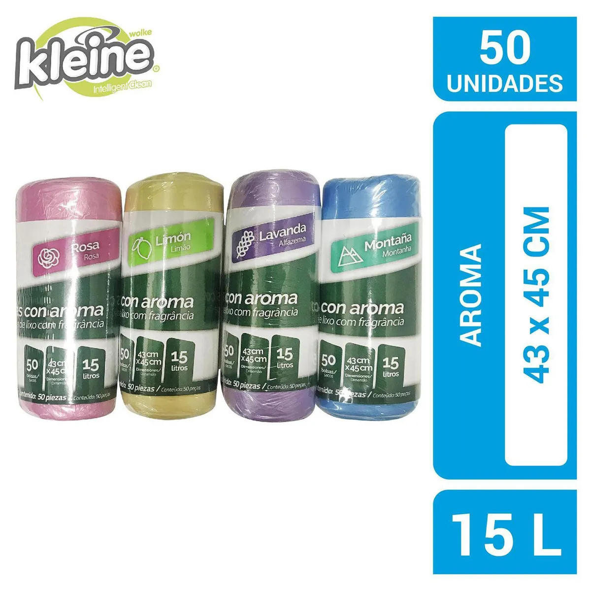 KLEINE WOLKE - Bolsas de Basura con Aroma 43x45 cm 15 Litros 50 unidad(es)