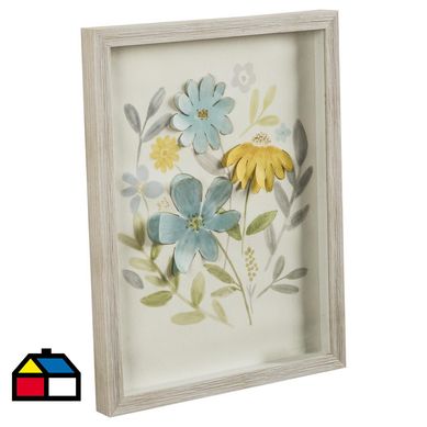 Cuadro Flor Craft azul 33x43 cm