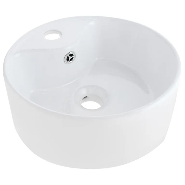 Lavamanos Sobrepuesto Forma Redonda Loza 32x14x32 cm Blanco