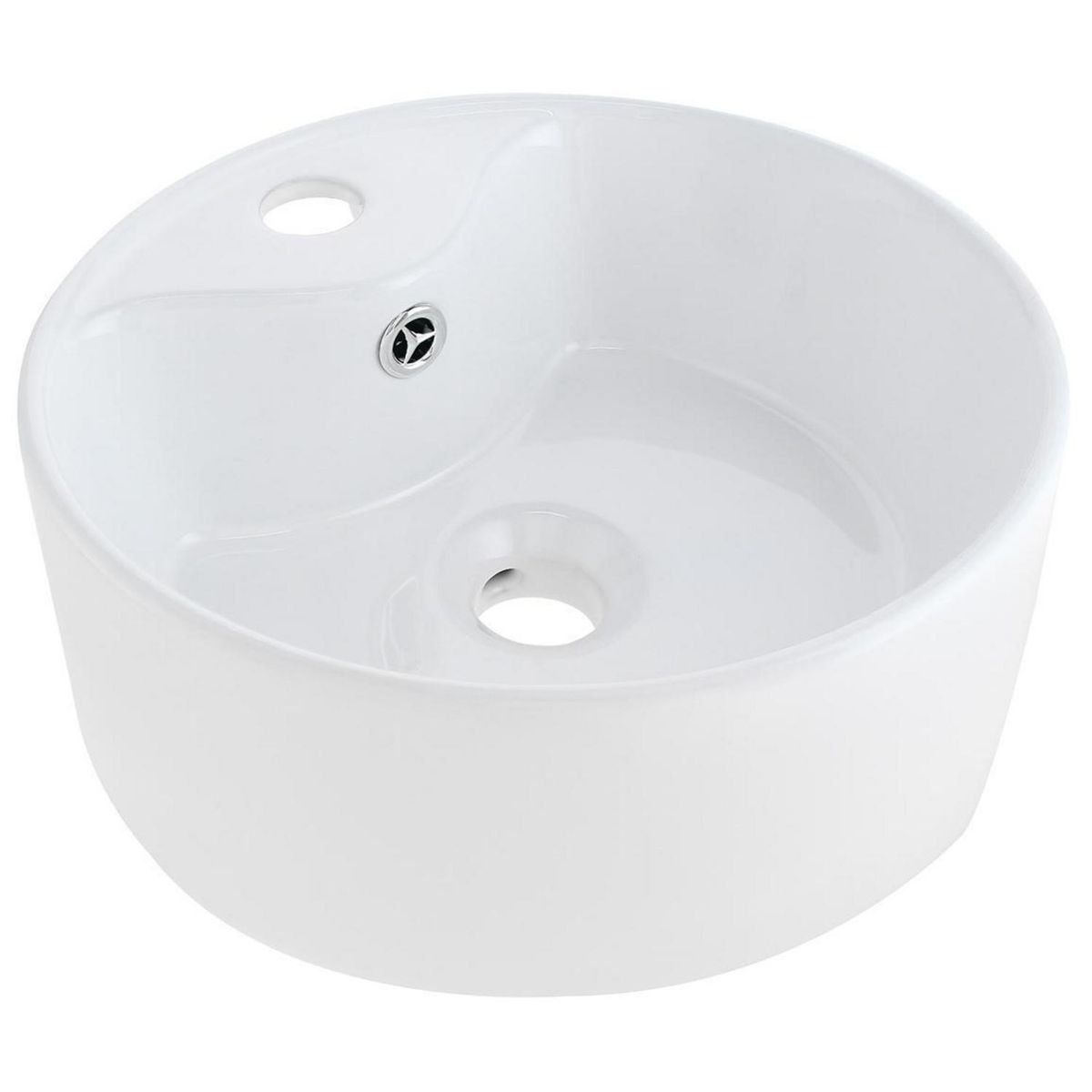 DOMSA - Lavamanos Sobrepuesto Forma Redonda Loza 32x14x32 cm Blanco