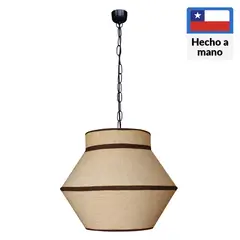 CAROLD STEVENS - Lámpara Colgante Sarah 1 Luz Tela Café/Marrón