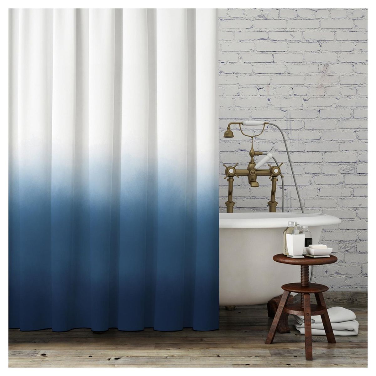 ATMOSPHERA HOME - Cortina de Baño Degrade Azul Rey 180x180 cm