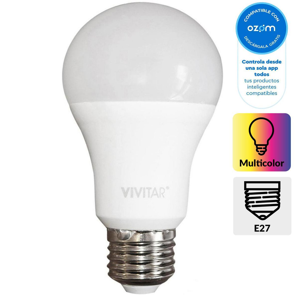VIVITAR - Ampolleta smart wifi led bulbo 1100 lm colores