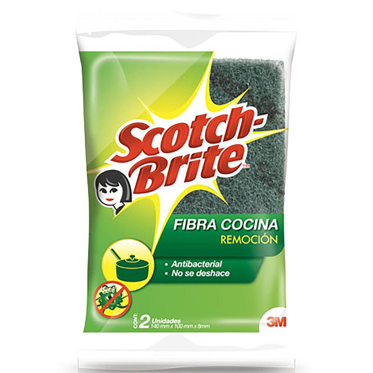 SCOTCH BRITE - Fibra cocina abrasiva 2 unidades