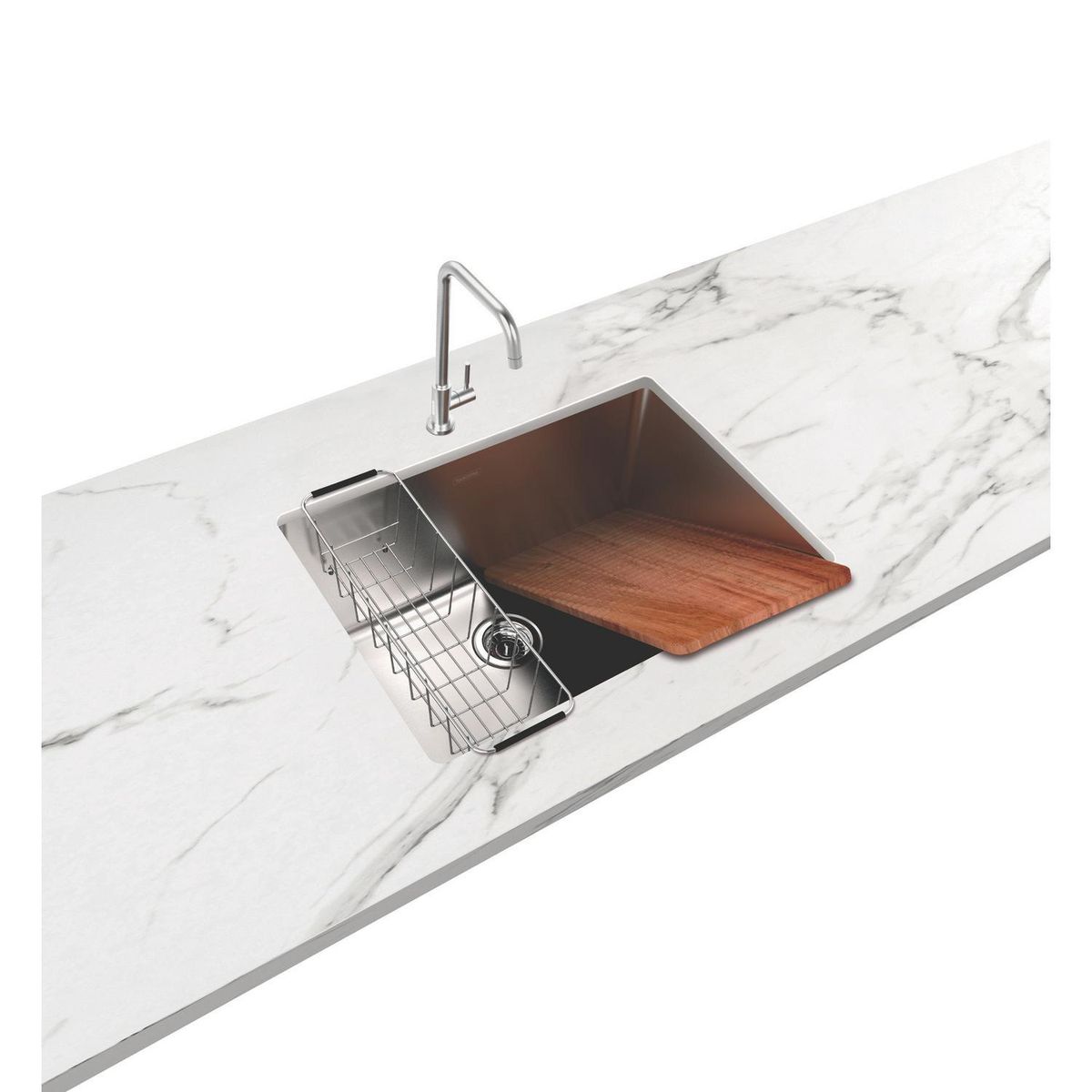 TRAMONTINA - Lavarropa Jumbo Forma Rectangular Acero Inoxidable 74x33.5x50 cm Gris