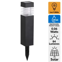 LEDZONE - Estaca Solar Led Cuadrada 0.06 W IP44 84 lm Luz Cálida