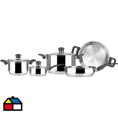 Batera de cocina 8 piezas acero plateada