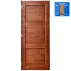 HOLZTEK - Puerta Pino 3 paneles Dual castaño