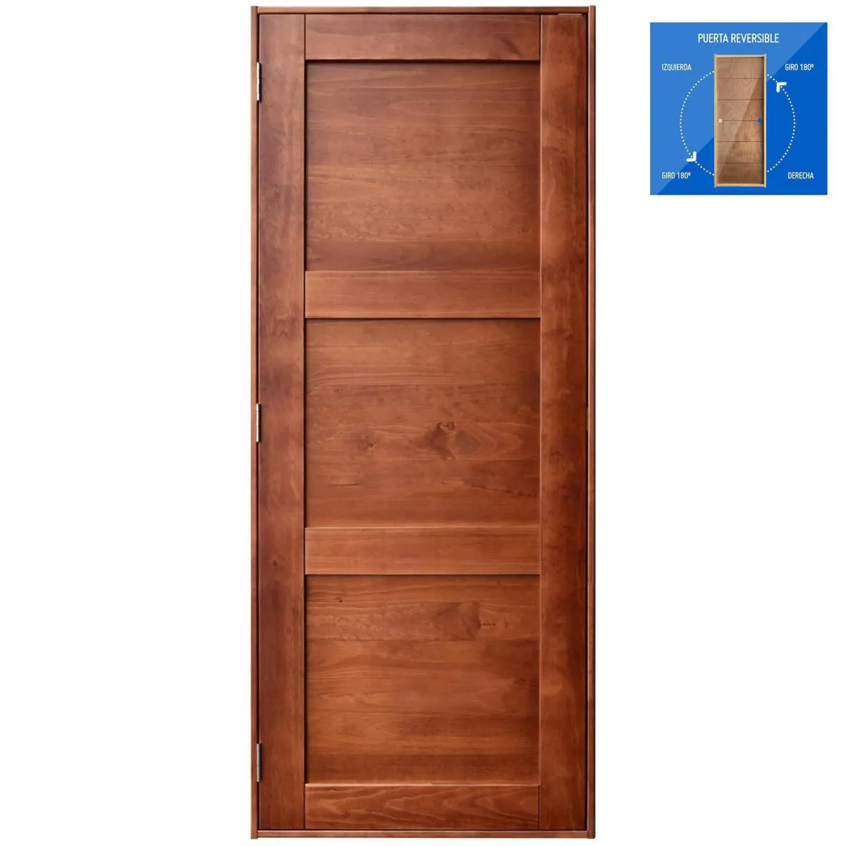 HOLZTEK - Puerta Pino 3 paneles Dual castaño