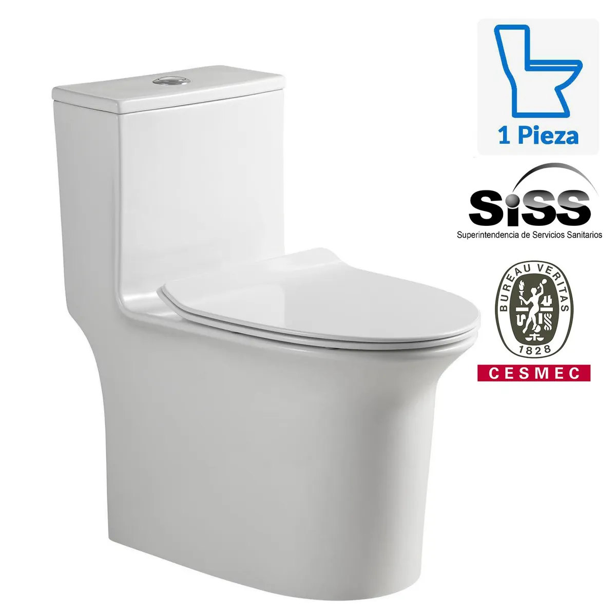 SENSI DACQUA - Sanitario One piece a Piso 30,5 cm 6 Litros Bilbao Blanco