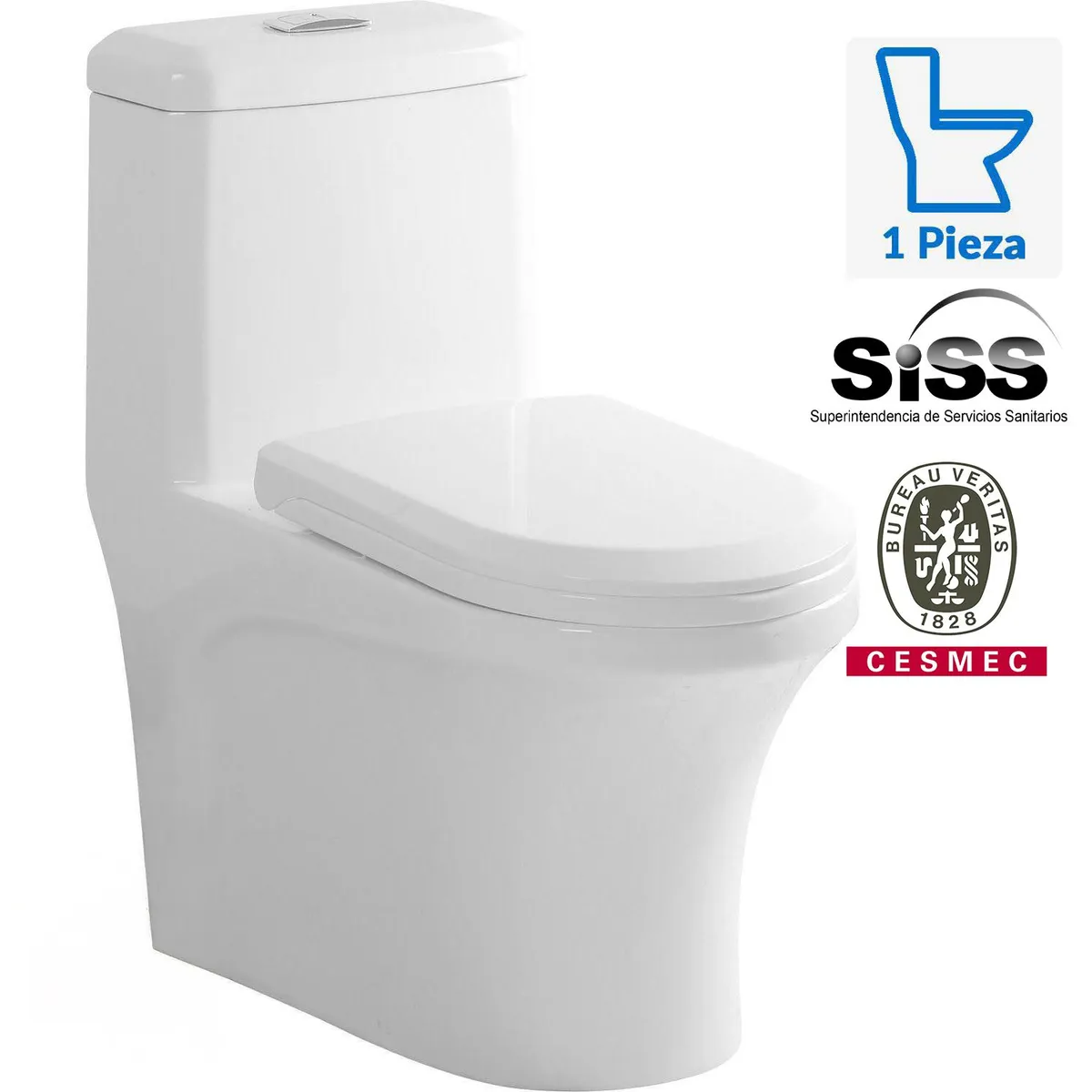 SENSI DACQUA - Sanitario One Piece a Piso 30,5 cm 7 Litros Roma