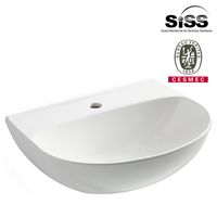 Lavamanos Forma Ovalada Porcelana 21x55x55 cm Blanco