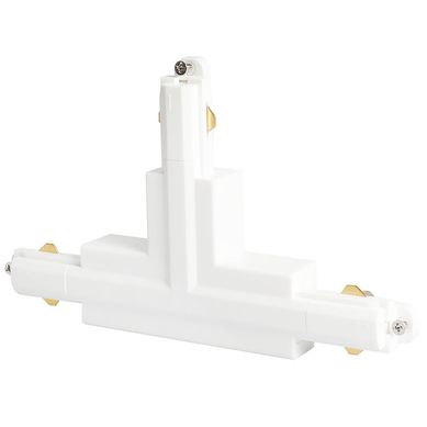 Conector forma T derecho riel blanco