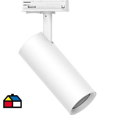 Foco led riel cilndrico 20 W blanco luz clida.