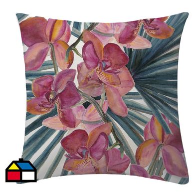 Funda cojn palma fucsia 50x50 cm