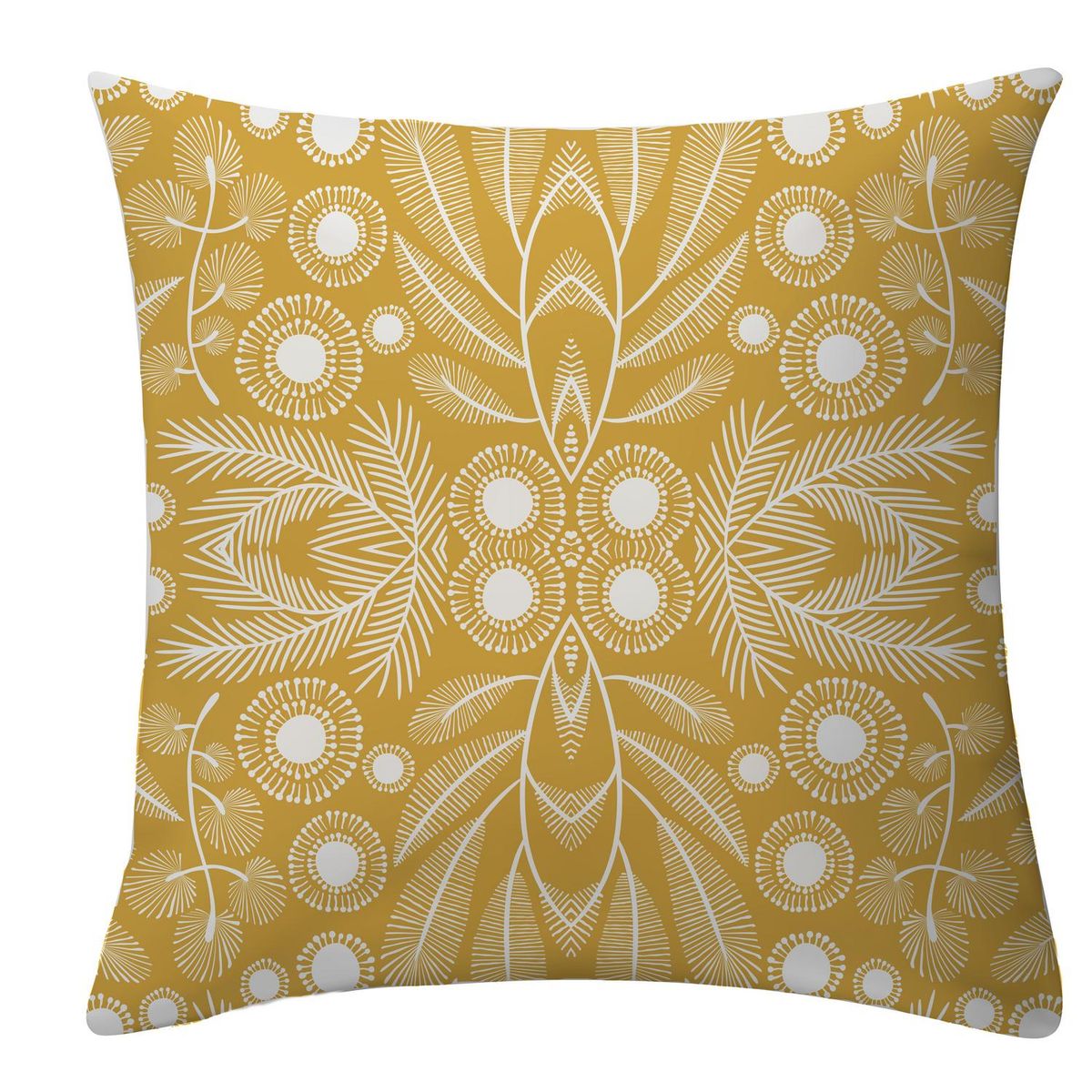 ATMOSPHERA HOME - Funda cojín flor escudo amarillo 50x50 cm