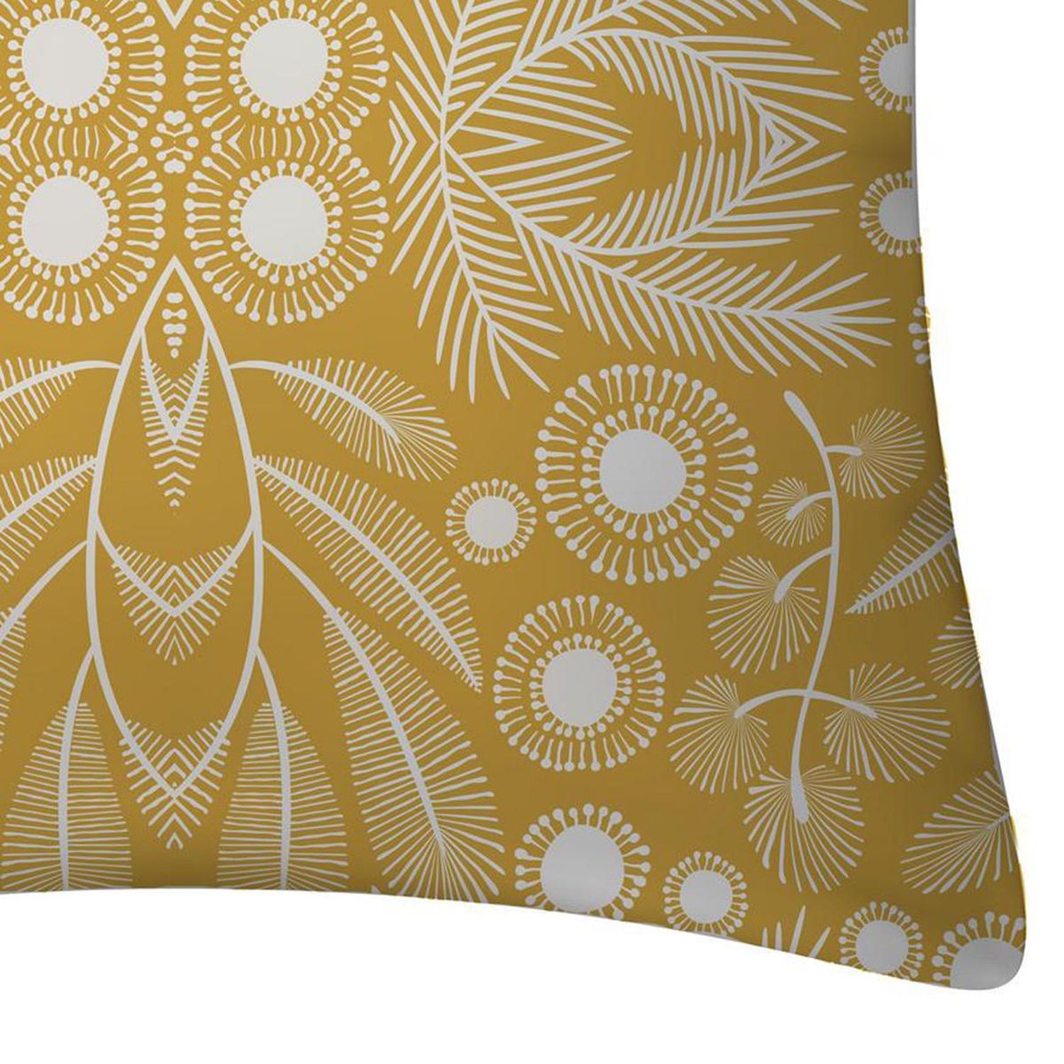 ATMOSPHERA HOME - Funda cojín flor escudo amarillo 50x50 cm