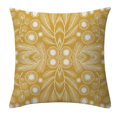 Funda cojn flor escudo amarillo 45x45 cm