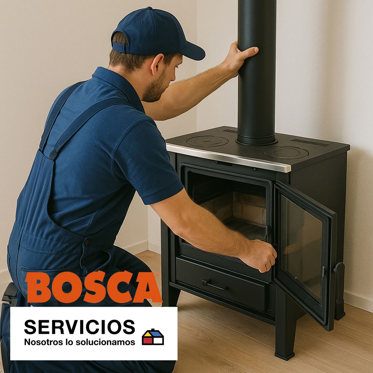 SERVICIOS HOGAR - Instalación Calefactor/Cocina a Leña en casa de 1 piso BOSCA