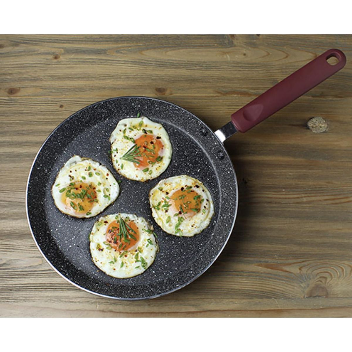 MARMICOC - Sartén Huevera 24 cm Aluminio Negro