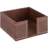 Servilletero 13,5x13,5x6,5 cm canela ecocuero