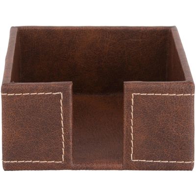 Imagen 2 del producto Servilletero 13,5x13,5x6,5 cm canela ecocuero