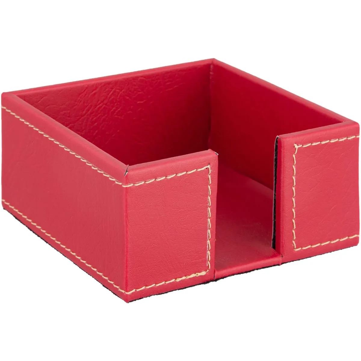 RAFAELLO - Servilletero 13,5x13,5x6,5 cm rojo ecocuero