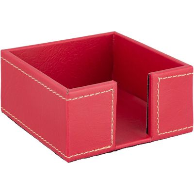 Imagen 2 del producto Servilletero 13,5x13,5x6,5 cm rojo ecocuero