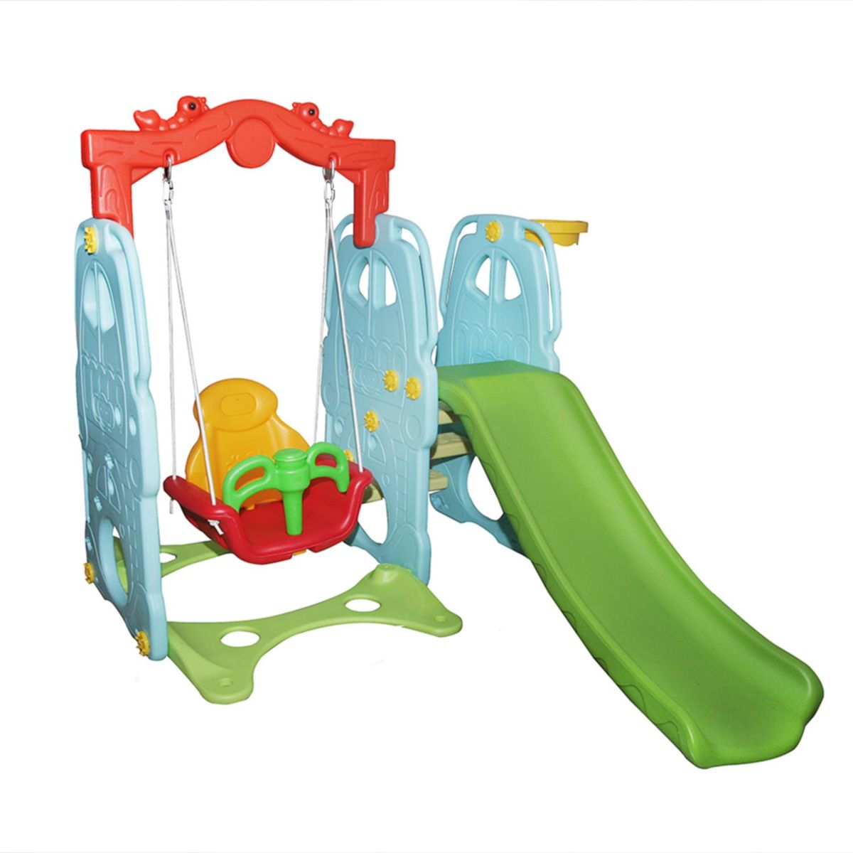 KIDSCOOL - Columpio resbalin y aro celeste