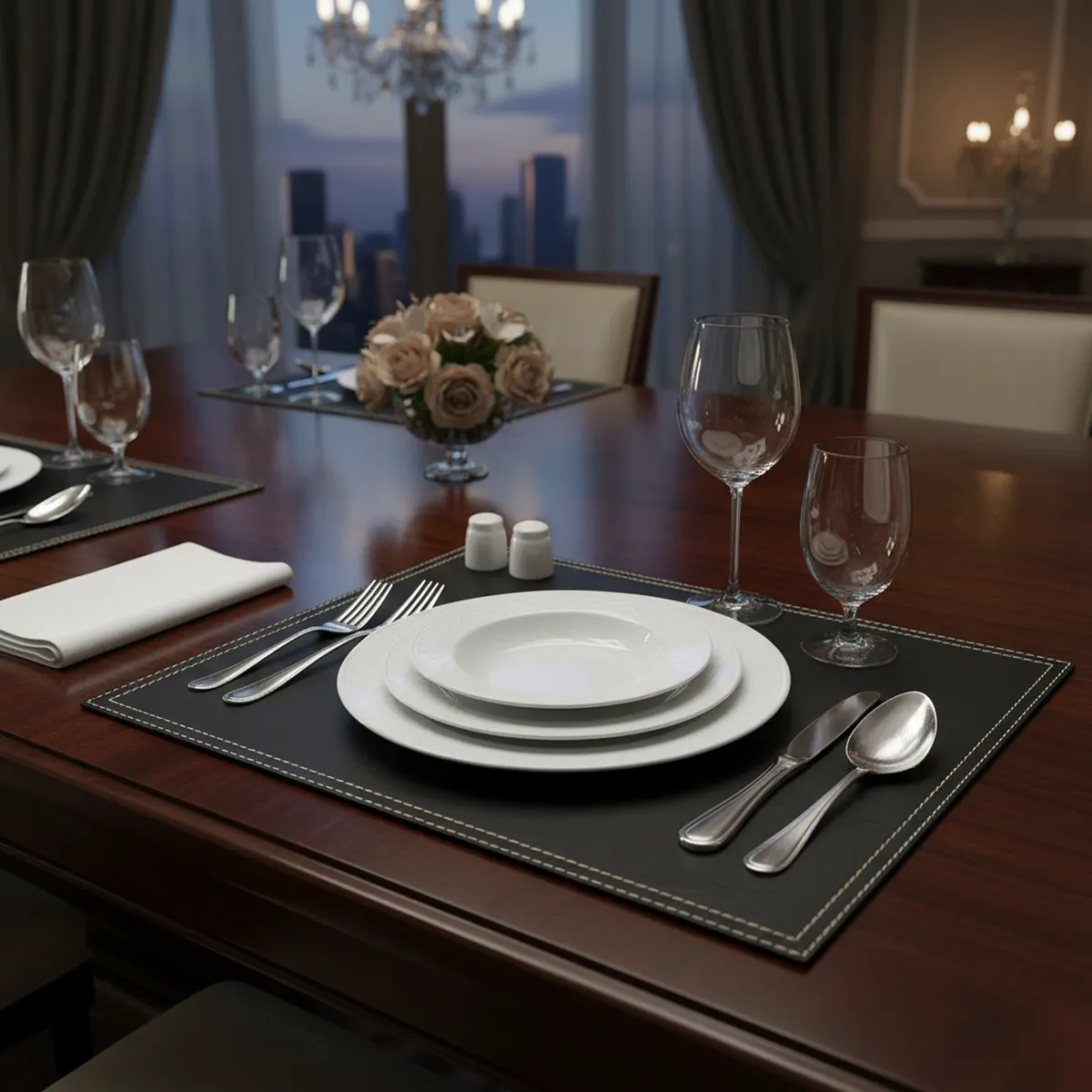 JUST HOME COLLECTION - Individual de Mesa 42x32 cm Ecocuero Rectangular