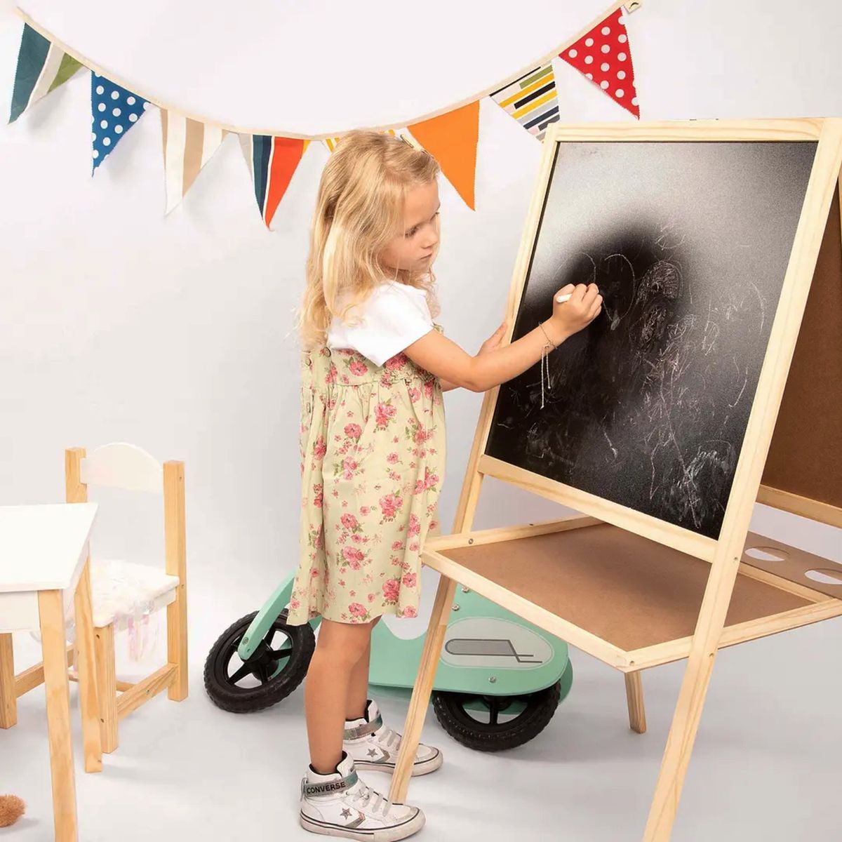 KIDSCOOL - Pizarra multifunciones madera