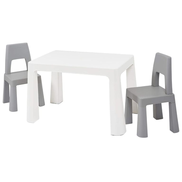 Set de Mesa + 2 Sillas Infantil 50x55x77 cm Gris/blanco