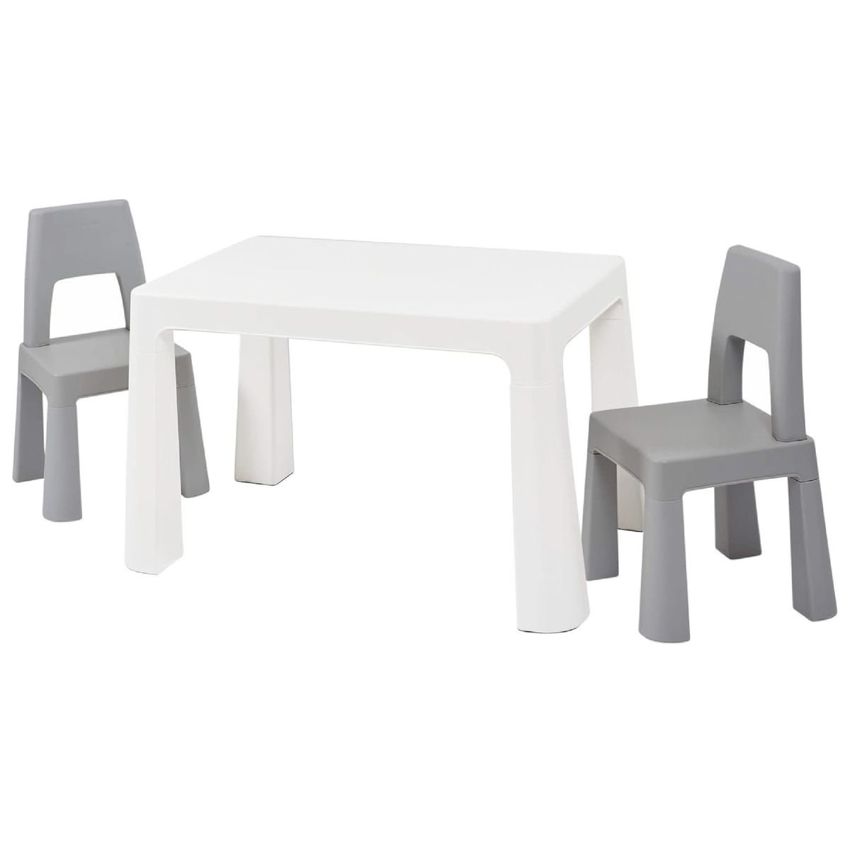 KIDSCOOL - Set de Mesa + 2 Sillas Infantil 50x55x77 cm Gris/blanco Desde 1 año
