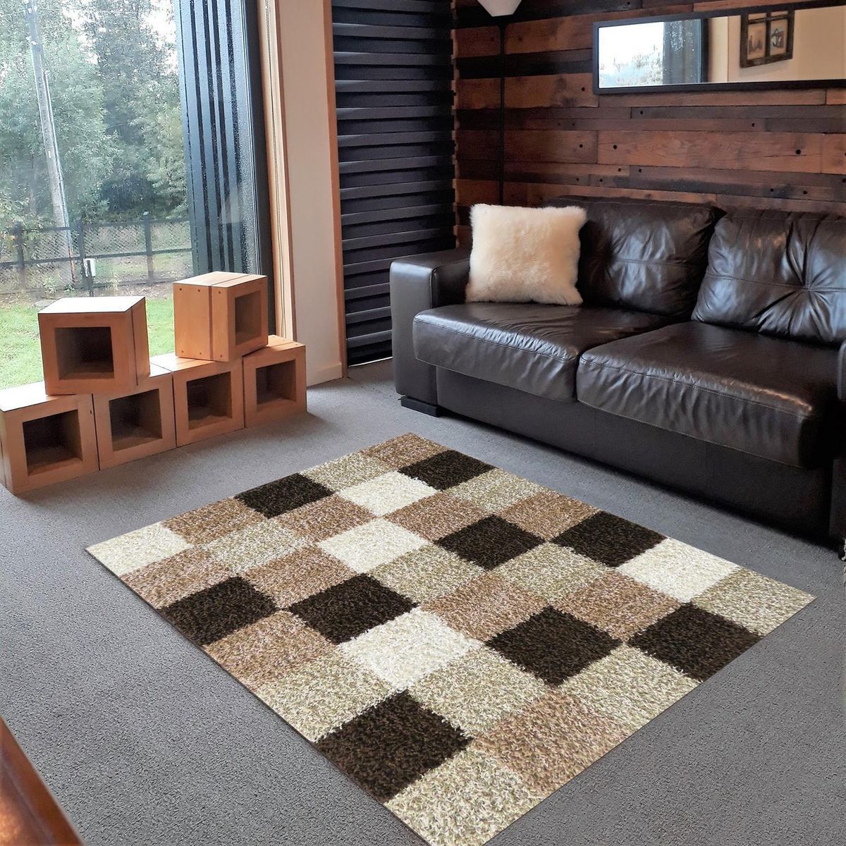 Alfombra Shaggy Niza 150x200 cm Polipropileno Beige, marca IDETEX - Foto Principal