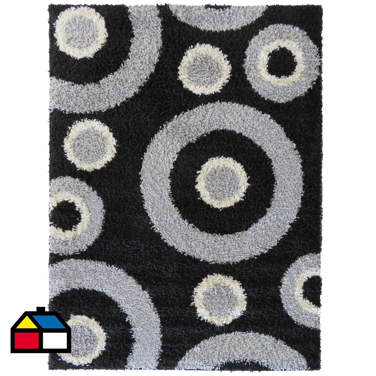 IDETEX - Alfombra Shaggy Niza 150x200 cm Polipropileno Negro