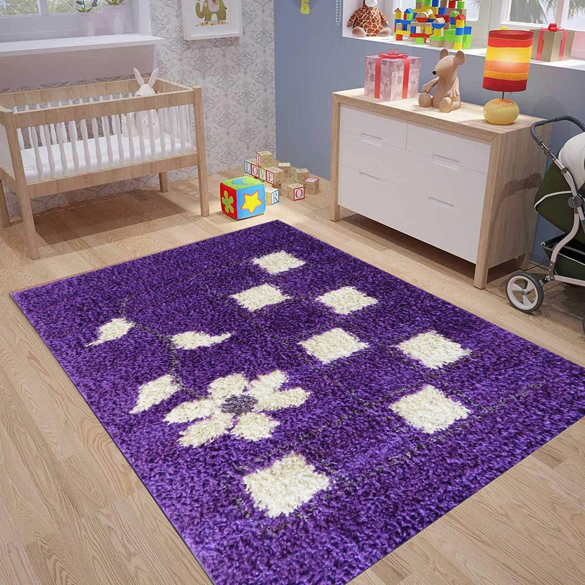 IDETEX - Alfombra Shaggy Flow 120x170 cm Polipropileno Morado