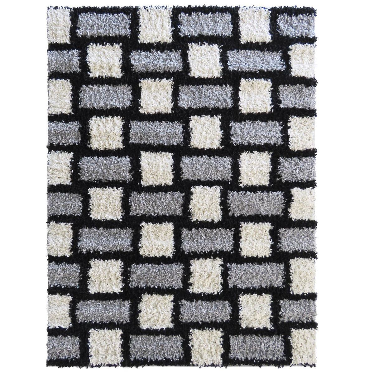 IDETEX - Alfombra Shaggy Niza 150x200 cm Polipropileno Gris