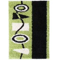 IDETEX - Alfombra Shaggy Geo 120x170 cm Verde