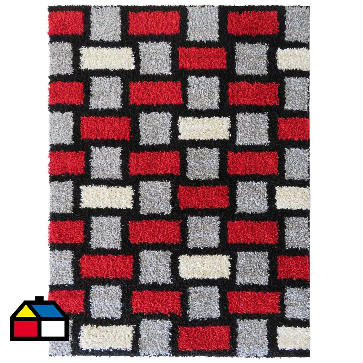 IDETEX - Alfombra Shaggy Niza 150x200 cm Polipropileno Rojo