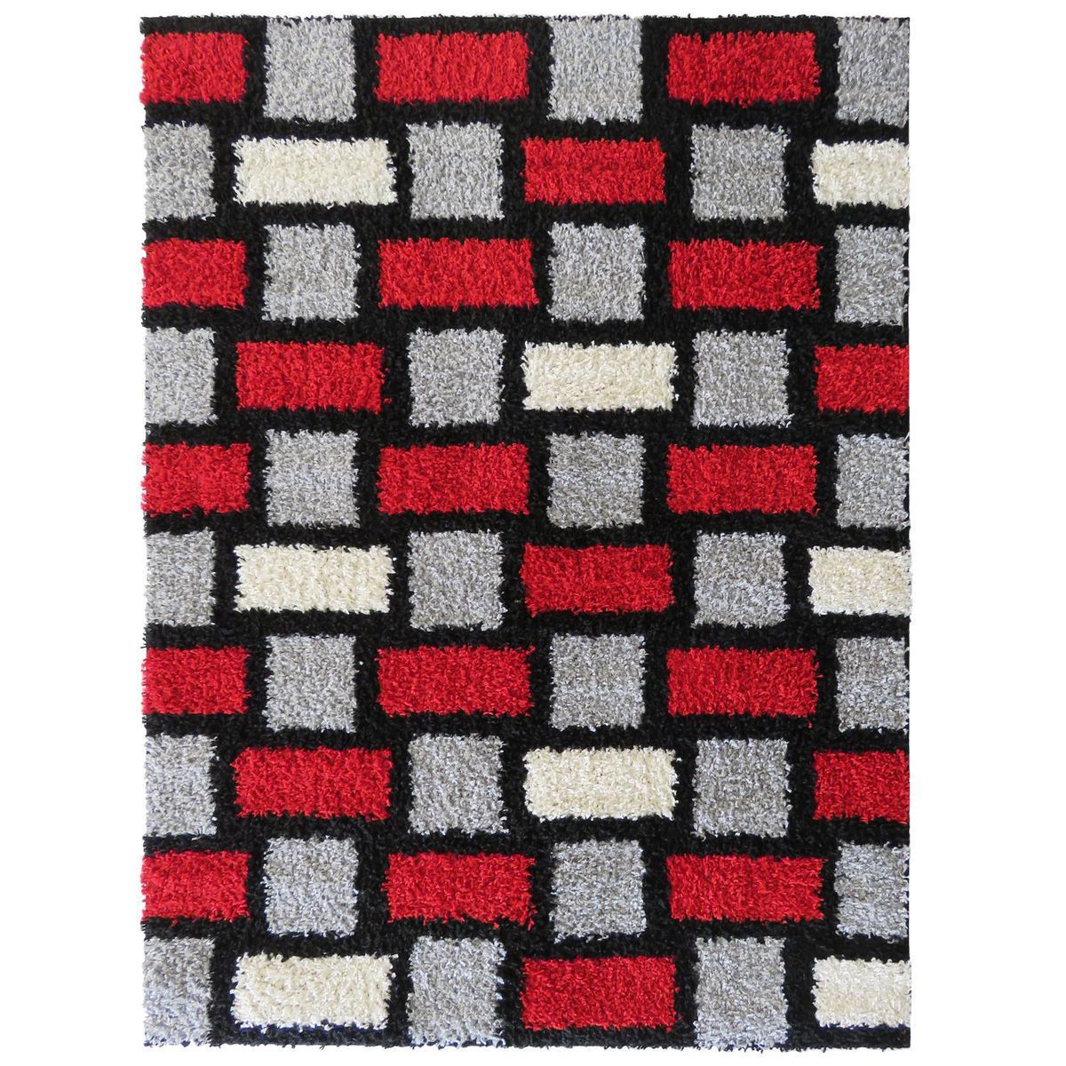 IDETEX - Alfombra Shaggy Niza 150x200 cm Polipropileno Rojo