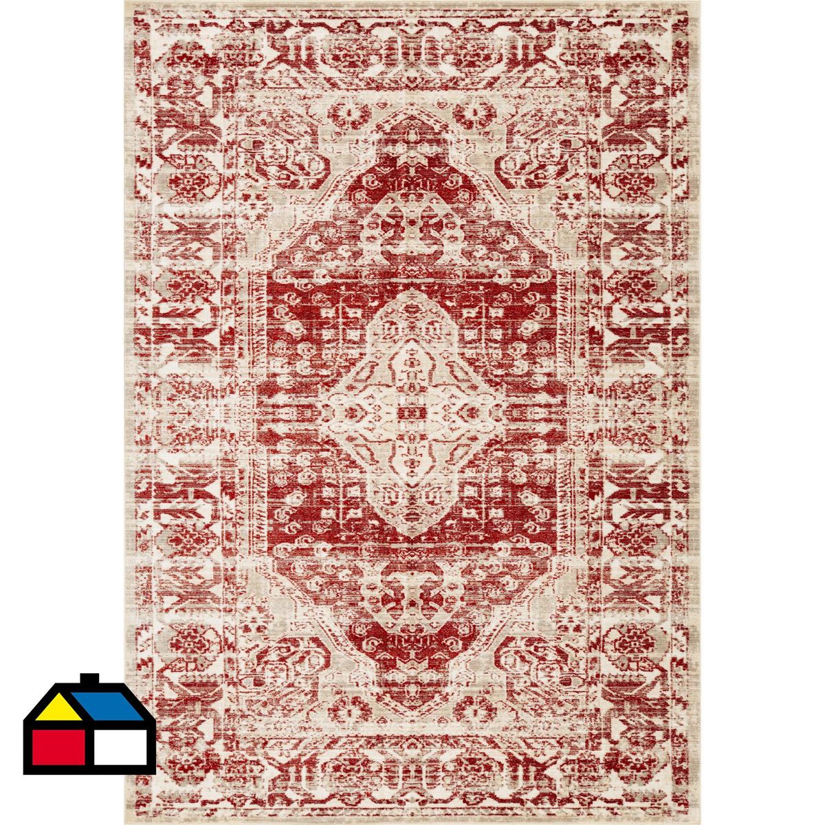 IDETEX - Alfombra Grande Vintage 195x285 cm Polipropileno Rojo