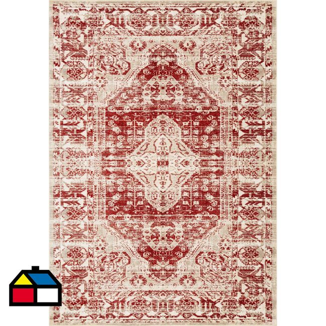 IDETEX - Alfombra Grande Vintage 195x285 cm Polipropileno Rojo