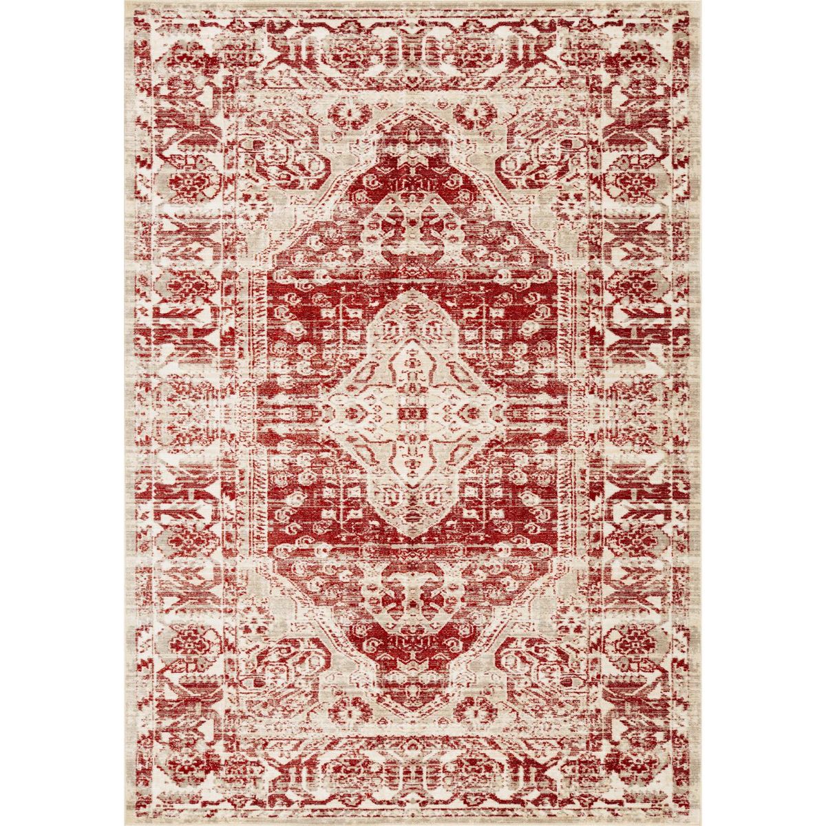 IDETEX - Alfombra Grande Vintage 195x285 cm Polipropileno Rojo