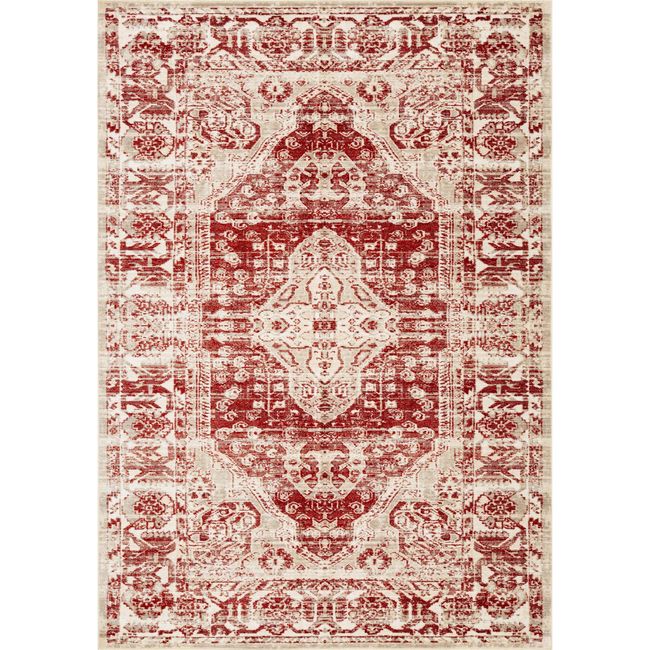 IDETEX - Alfombra Grande Vintage 195x285 cm Polipropileno Rojo