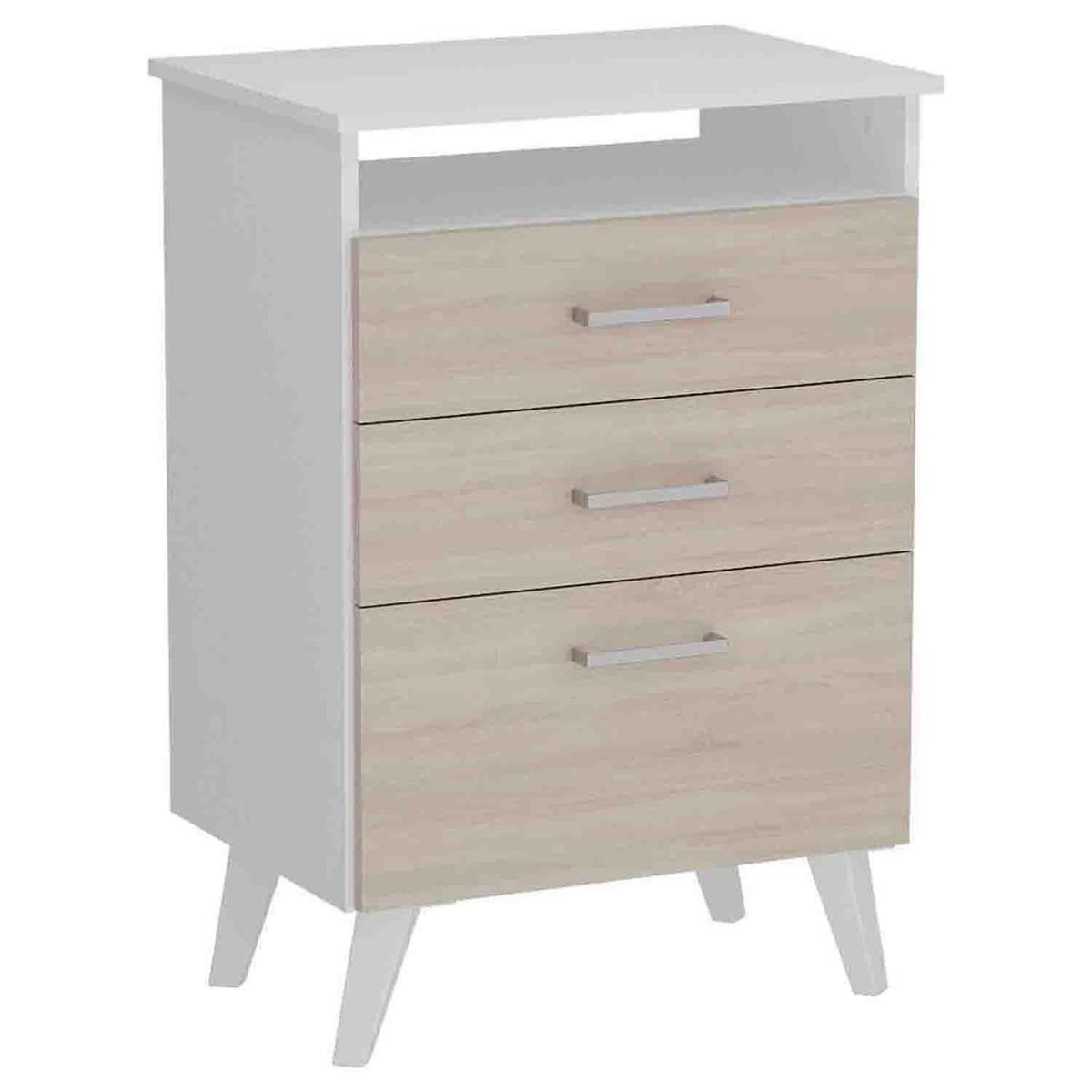 SILCOSIL - Cómoda 1 Puerta 2 Cajón(es) Zapatera 58x85x41 cm Blanco/Roble